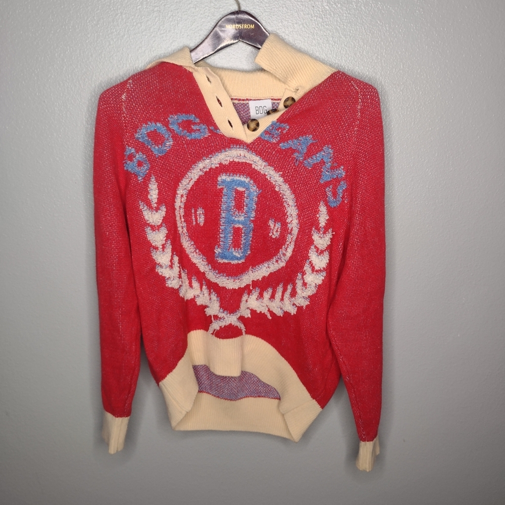 Urban Outfitters BDG Tegan Collared Pullover Sweater XS Varsity Preppy S1